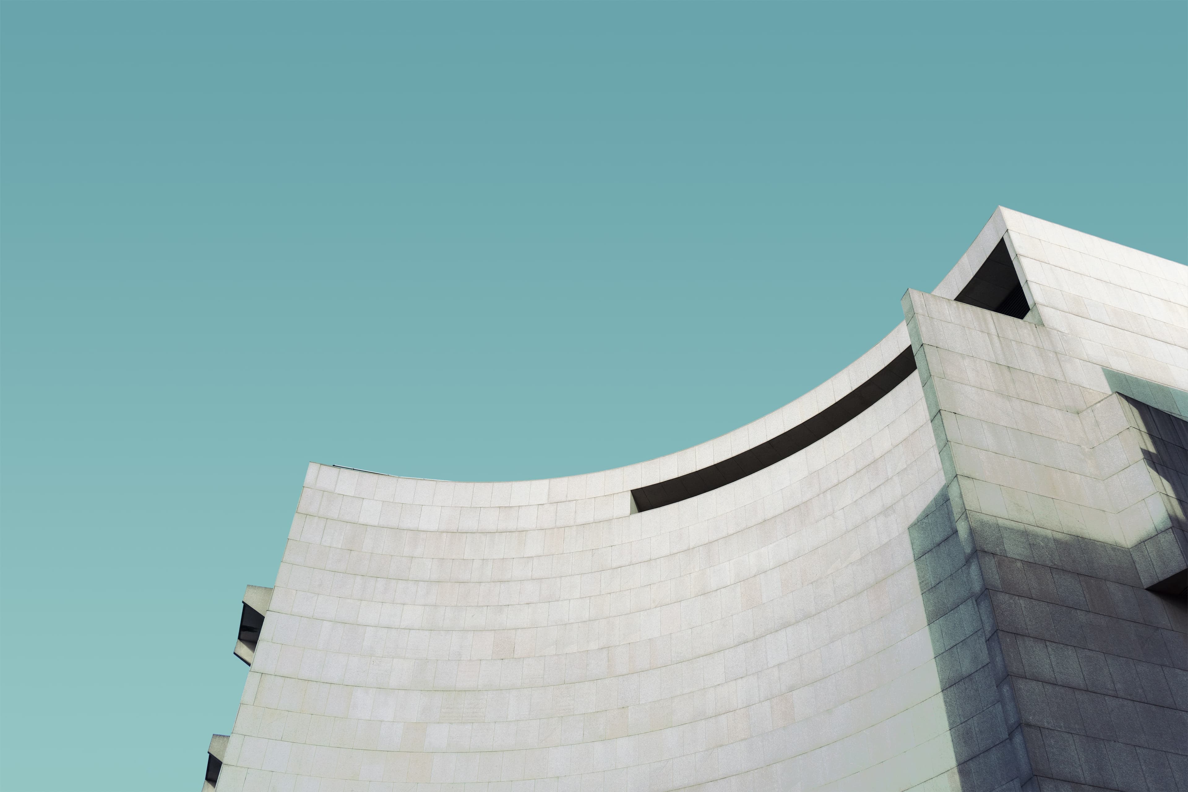 Modern architectural facade under clear sky